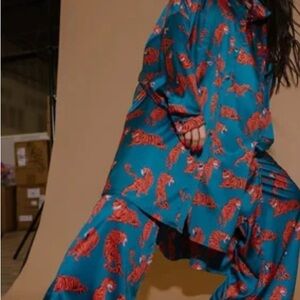 Blue and Red Tiger Print Outfit